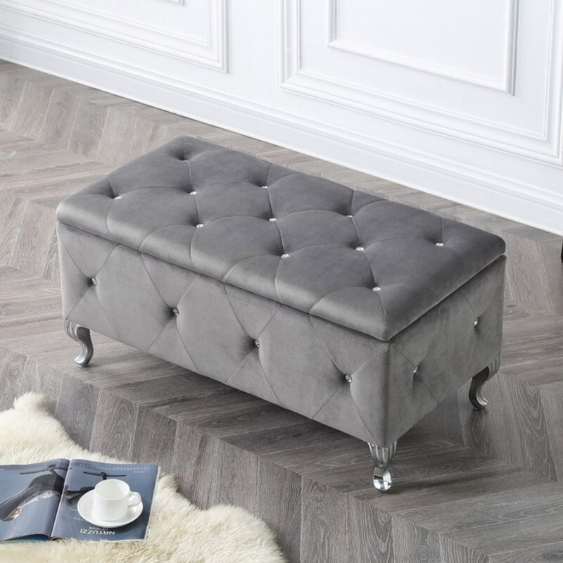 Victoria Faux Leather Flip Top Storage Bench - Image 5