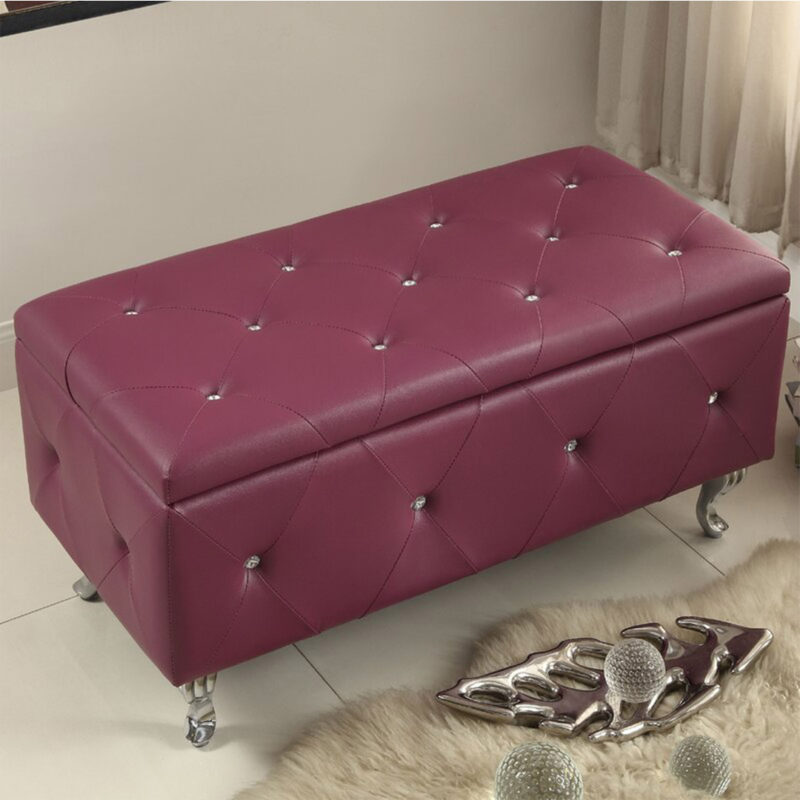 Victoria Faux Leather Flip Top Storage Bench - Image 11