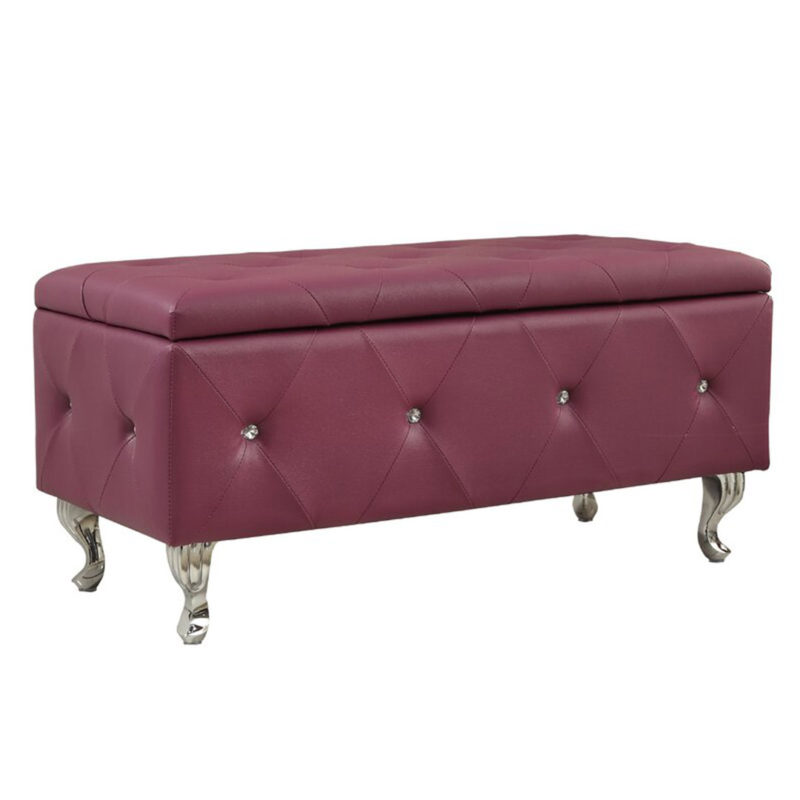 Victoria Faux Leather Flip Top Storage Bench - Image 13