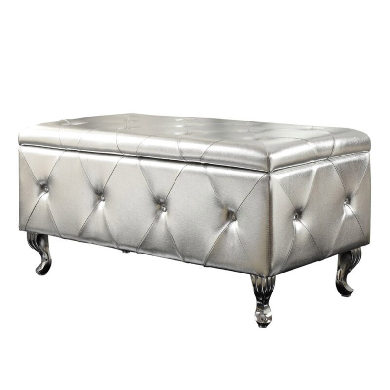 Victoria Faux Leather Flip Top Storage Bench - Image 7