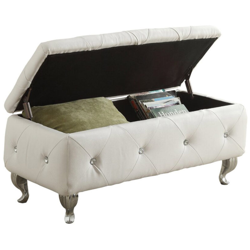 Victoria Faux Leather Flip Top Storage Bench - Image 9