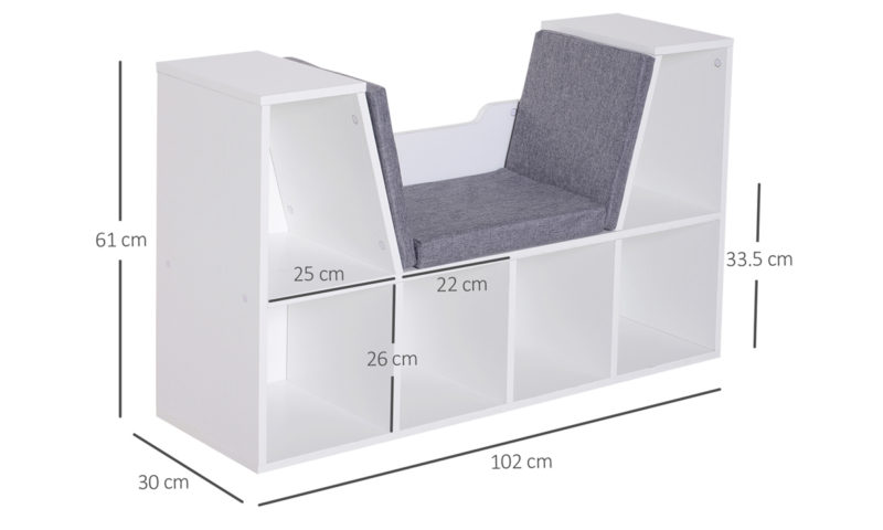 Bookcase Storage Reading Seat Unit Kids - Image 4