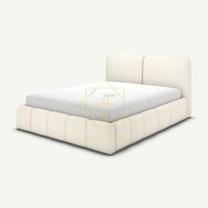 Divine White Boucle Bed