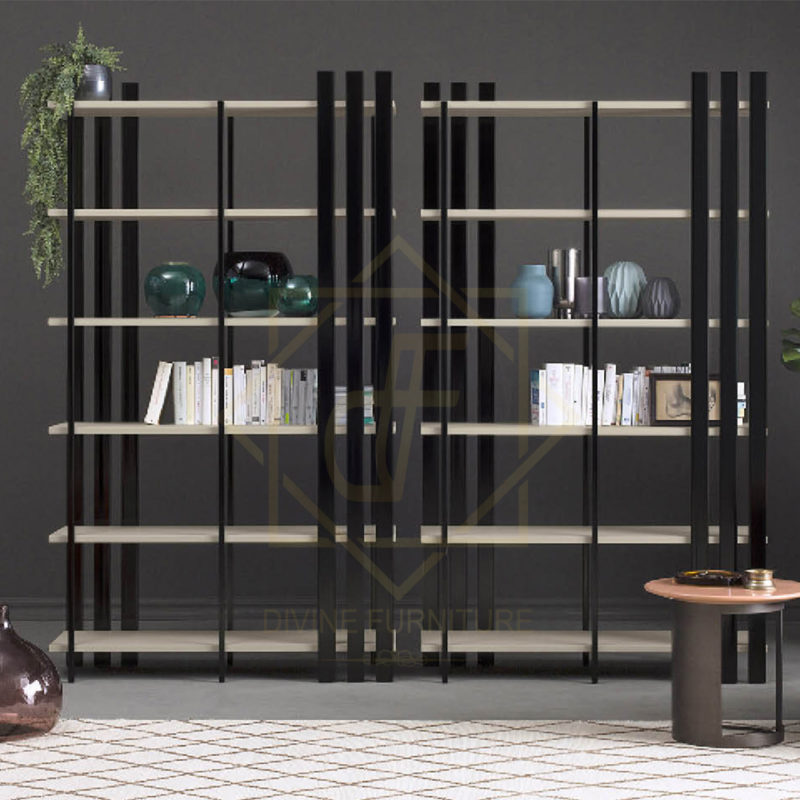 6 Bookcase With Lacquer Shelves - Image 2