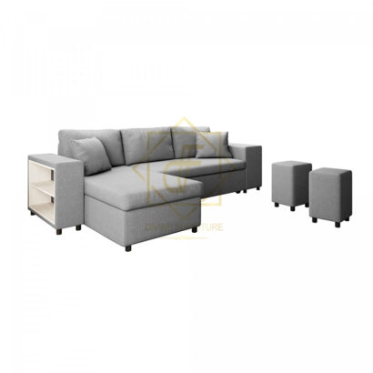 Corner Sectional Sofa with Fabric Shelf - Image 2