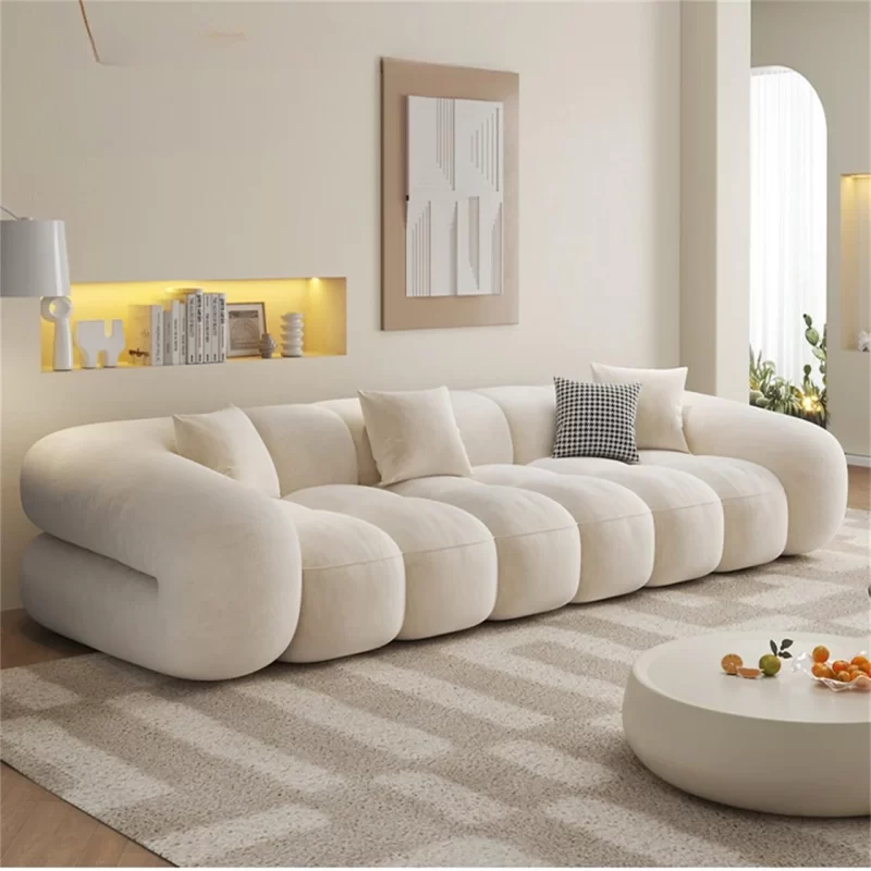 Modern Fleece Fabric Cloud Sofa Set