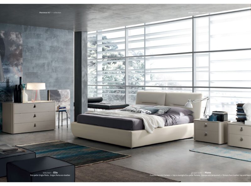 Modern Eco-Leather Platform Bed with Storage